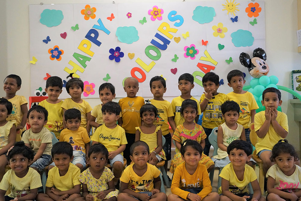 Colours day celebration image - Yuvabharathi Nursery